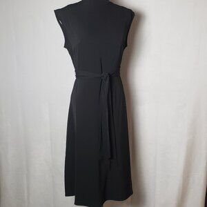 Express Black Mock Neck Midi Fit & Flare Sleeveless Back Zip Closure Small